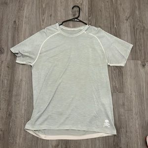 Blue Green Striped Metal Vent Tee Lululemon XL